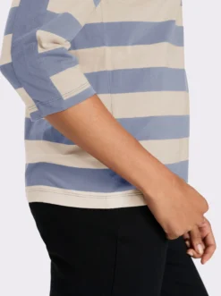 3/4-Arm-Shirt mit garngefärbten Streifen