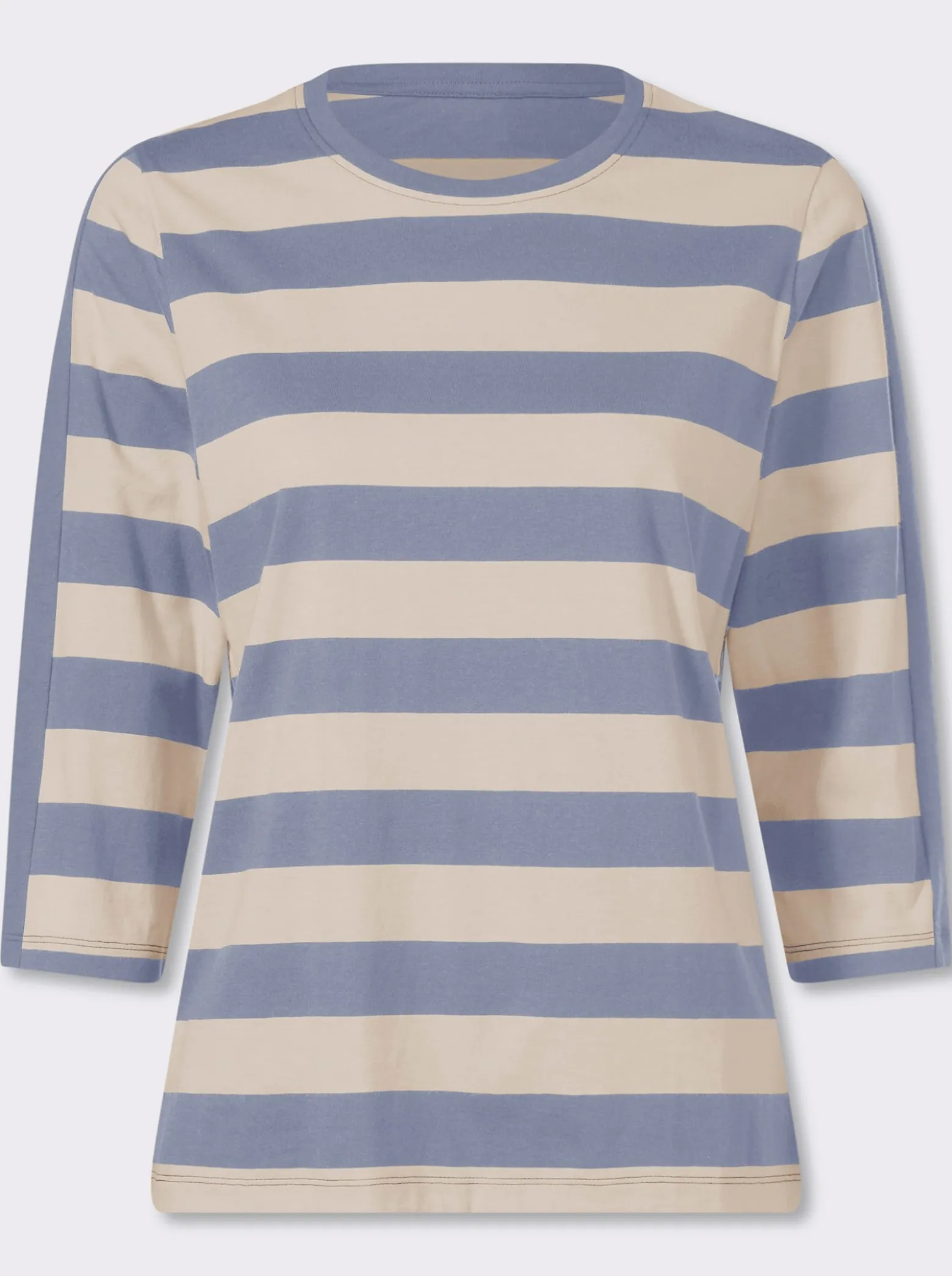 3/4-Arm-Shirt mit garngefärbten Streifen