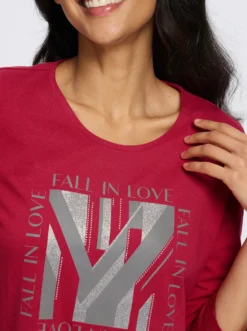 3/4-Arm-Shirt mit Glitzerdruck