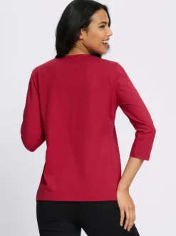 3/4-Arm-Shirt mit Glitzerdruck