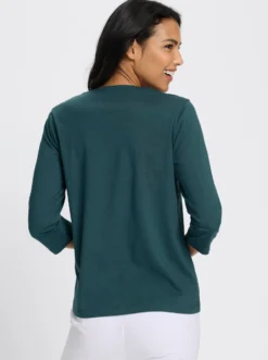 3/4-Arm-Shirt mit Glitzerdruck
