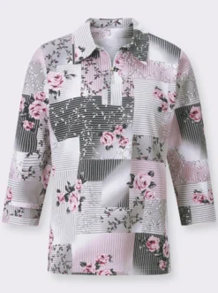 3/4-Arm-Shirt mit Glitzersteinchen
