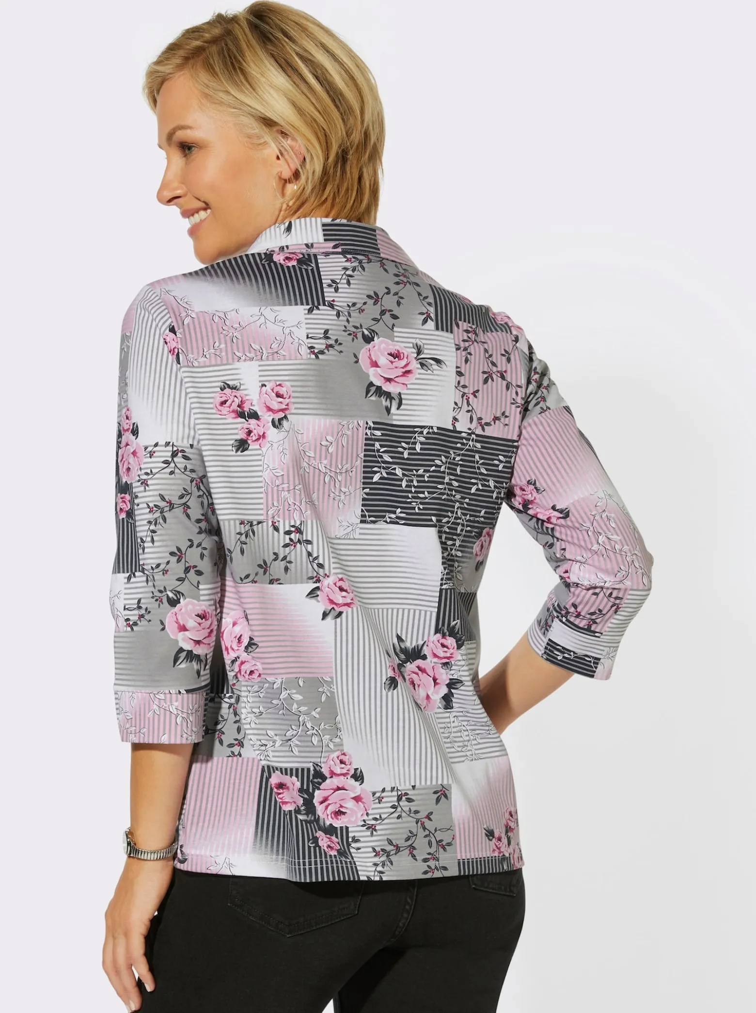 3/4-Arm-Shirt mit Glitzersteinchen