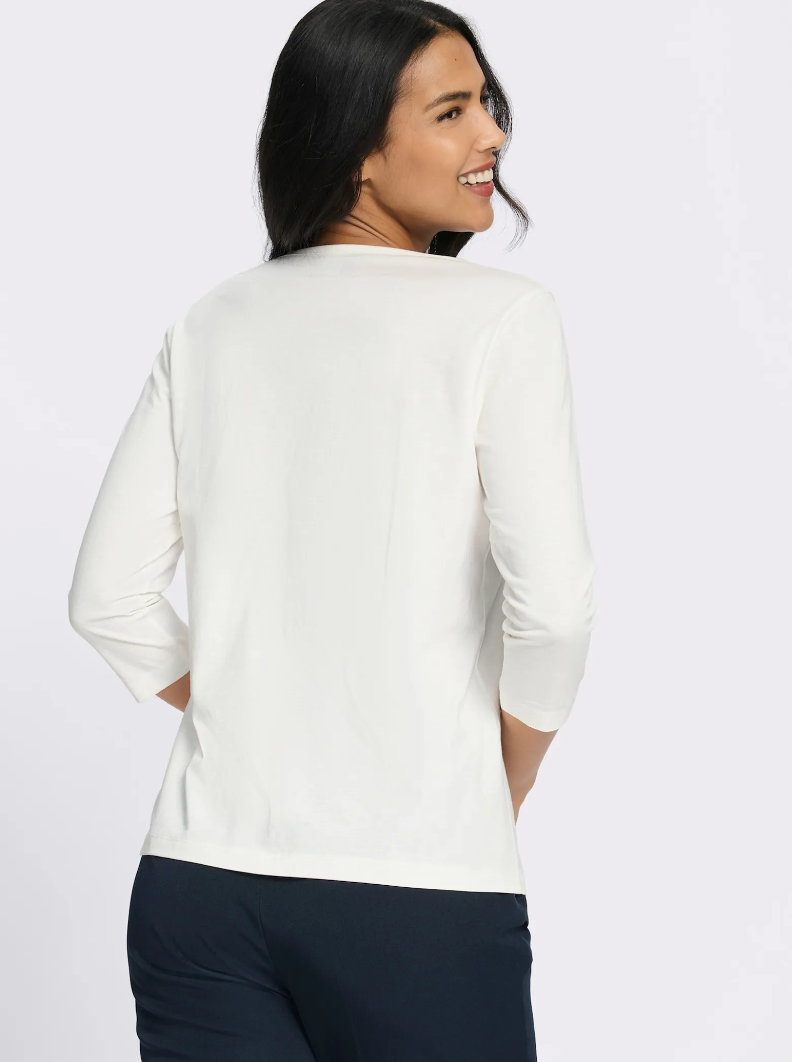 3/4-Arm-Shirt mit Glitzersteinchen