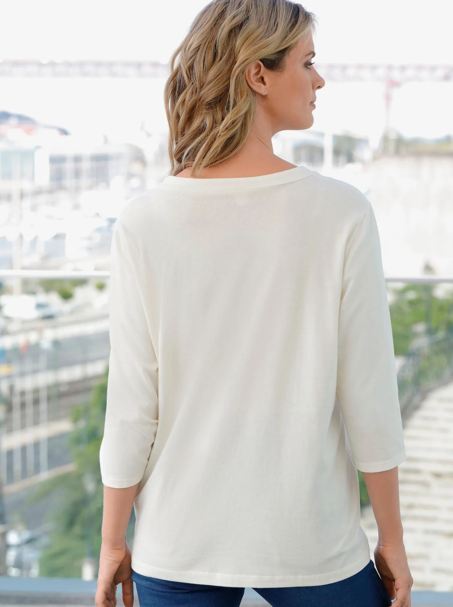 3/4-Arm-Shirt mit Glitzersteinchen