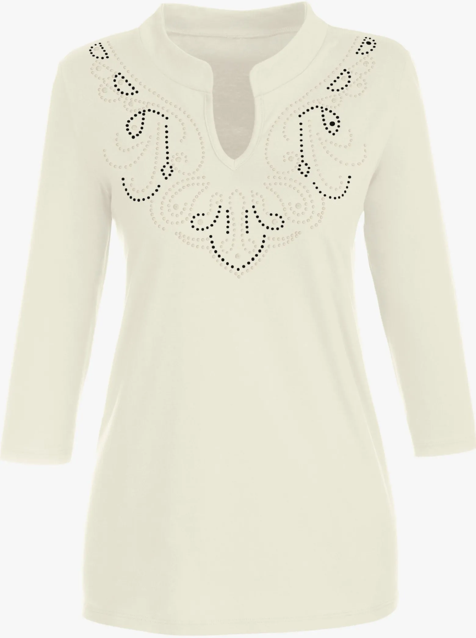 3/4-Arm-Shirt mit Glitzersteinchen