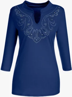 3/4-Arm-Shirt mit Glitzersteinchen