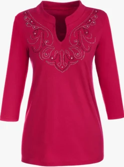 3/4-Arm-Shirt mit Glitzersteinchen