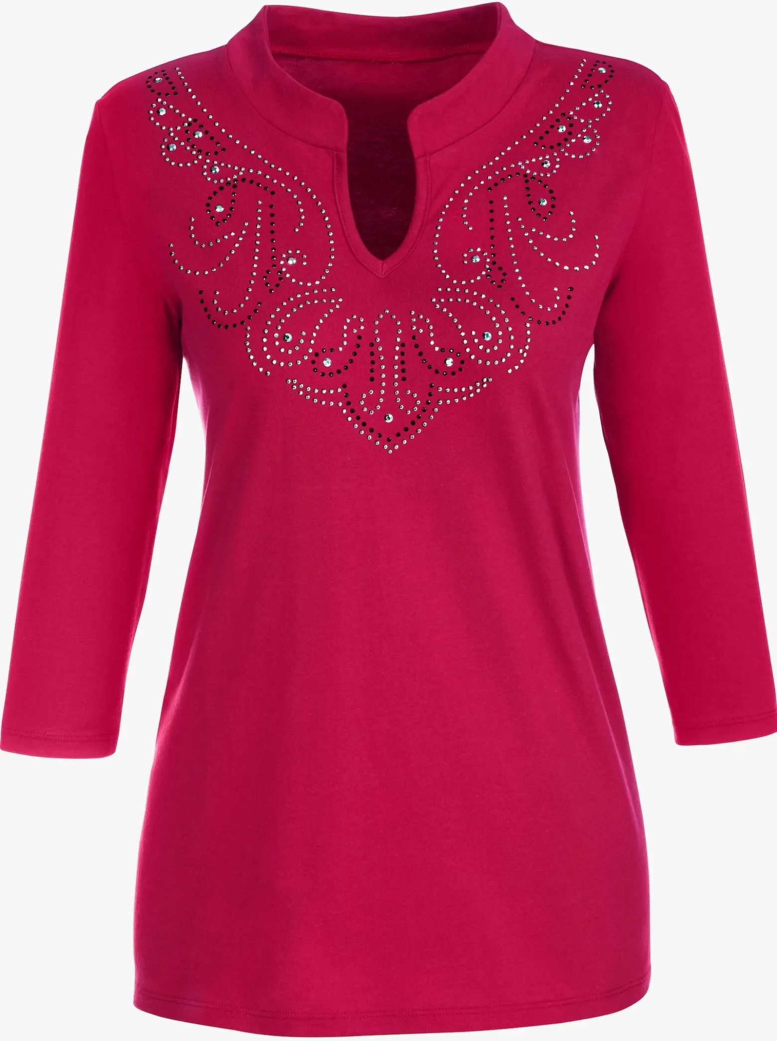3/4-Arm-Shirt mit Glitzersteinchen