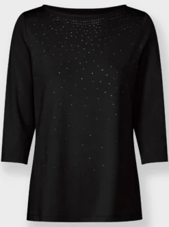 3/4-Arm-Shirt mit Glitzersteinchen
