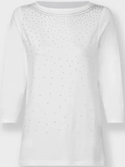 3/4-Arm-Shirt mit Glitzersteinchen