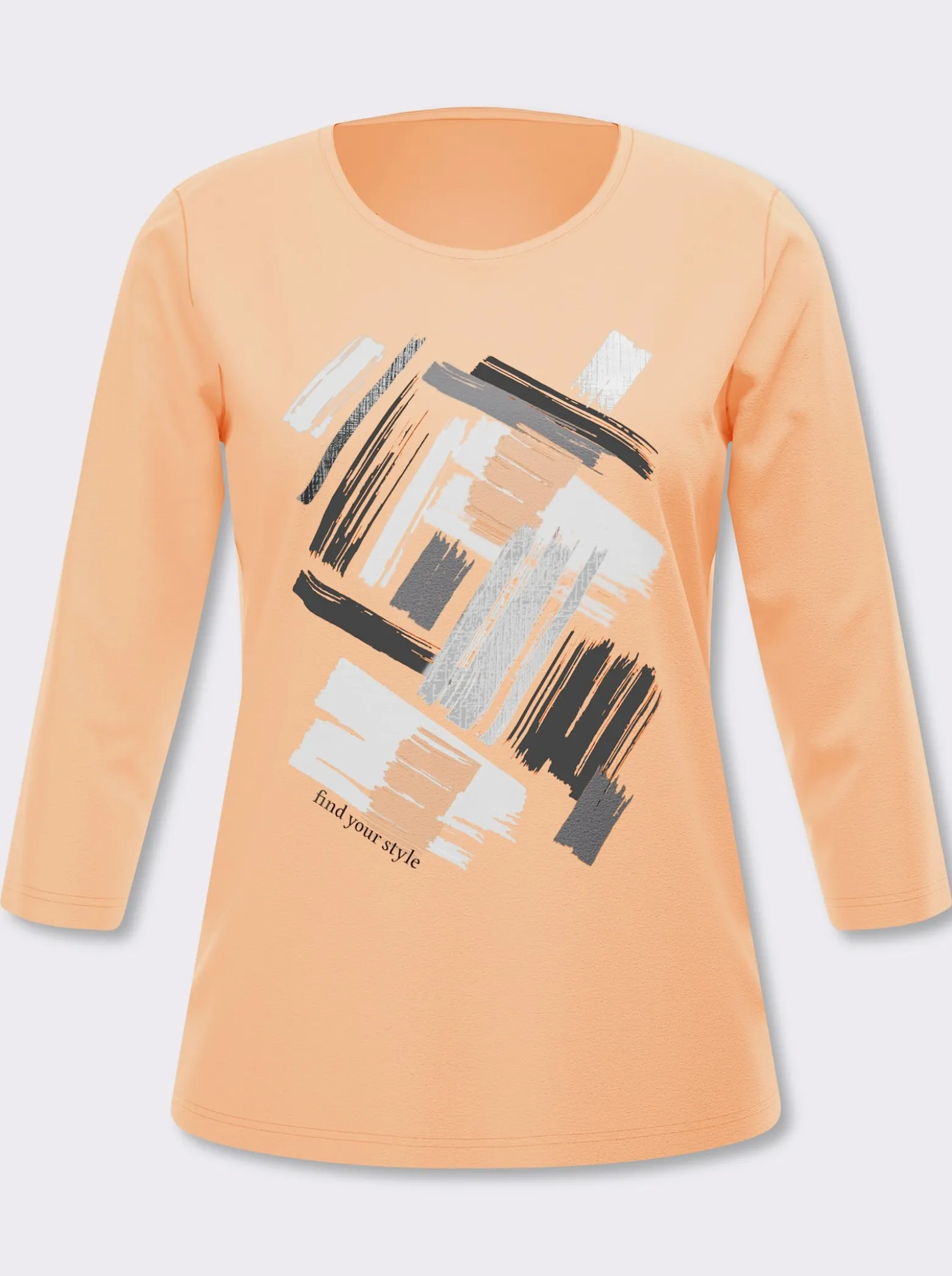 3/4-Arm-Shirt mit glänzendem Druck