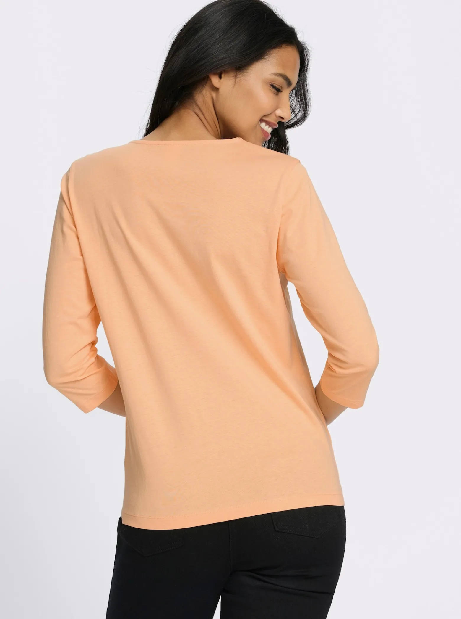 3/4-Arm-Shirt mit glänzendem Druck