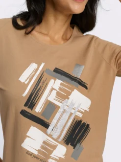 3/4-Arm-Shirt mit glänzendem Druck