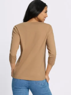 3/4-Arm-Shirt mit glänzendem Druck