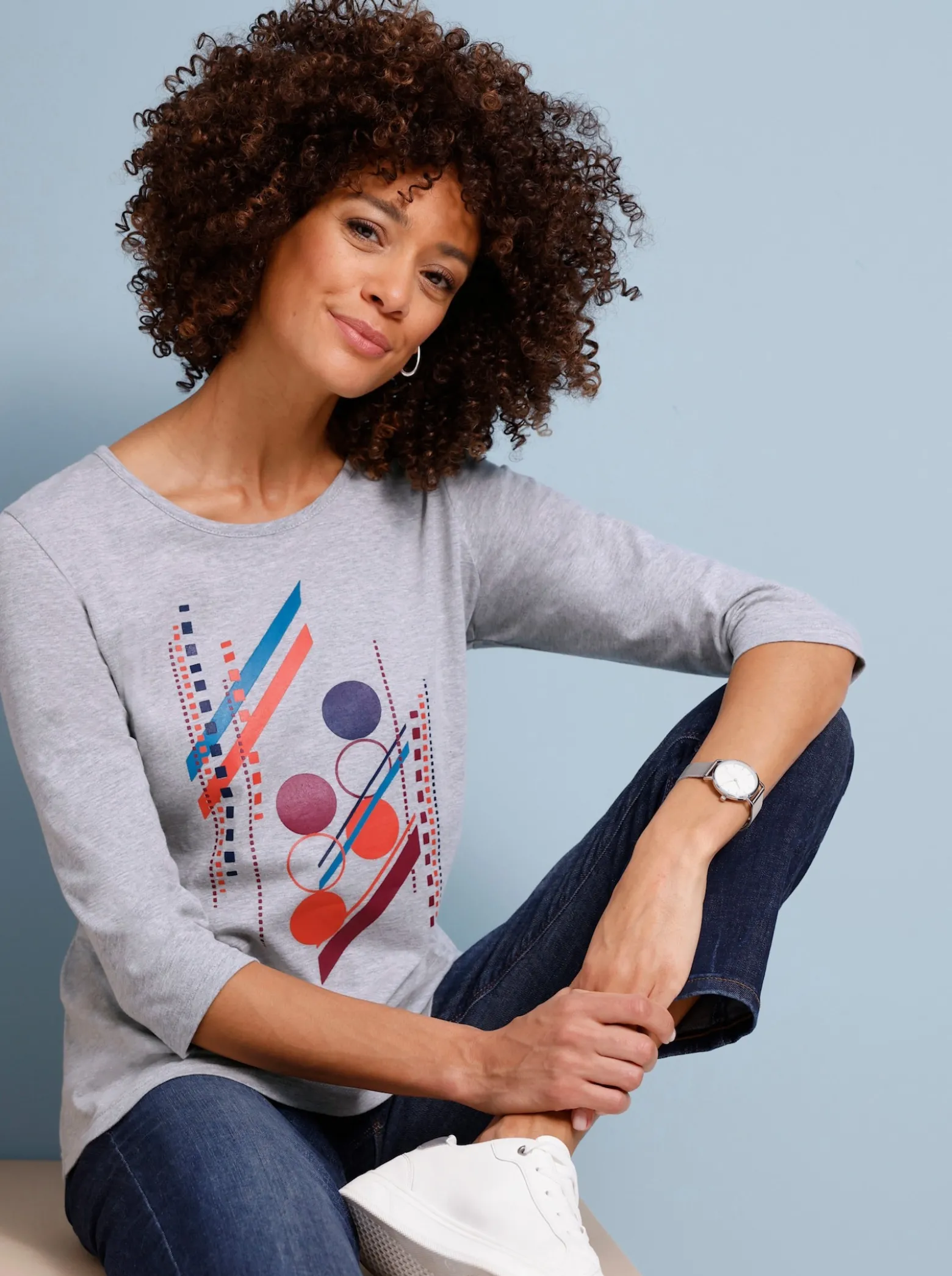 3/4-Arm-Shirt mit Grafik-Motiv