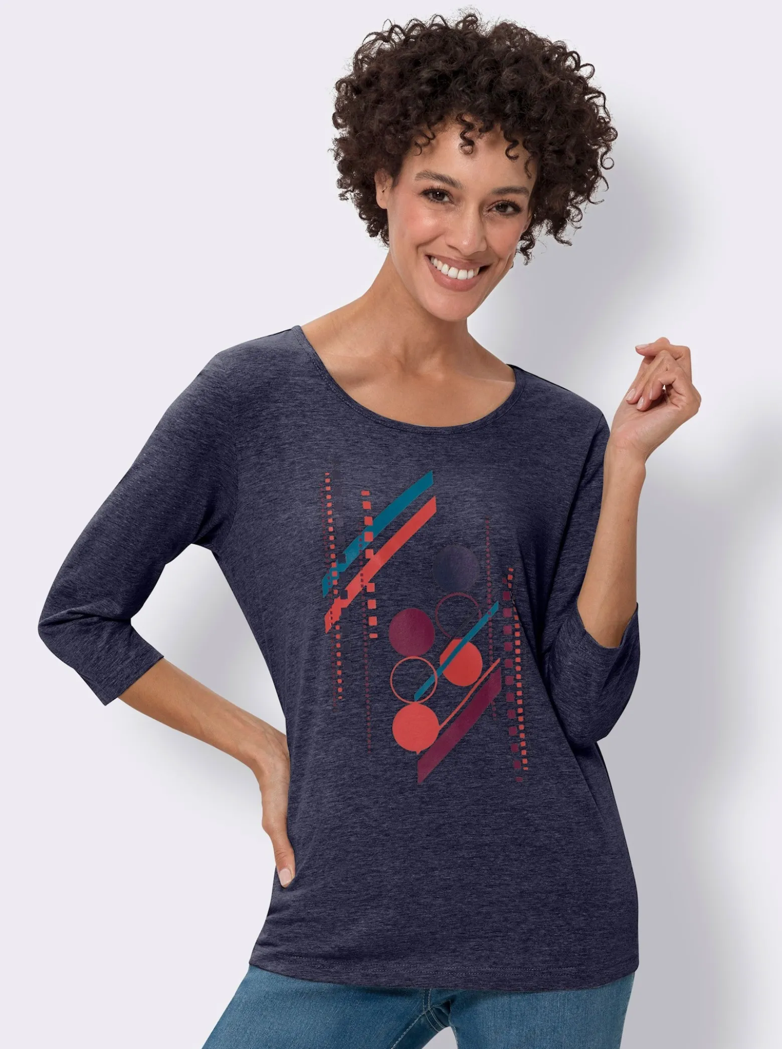 3/4-Arm-Shirt mit Grafik-Motiv