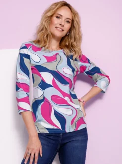 3/4-Arm-Shirt mit Grafik-Print