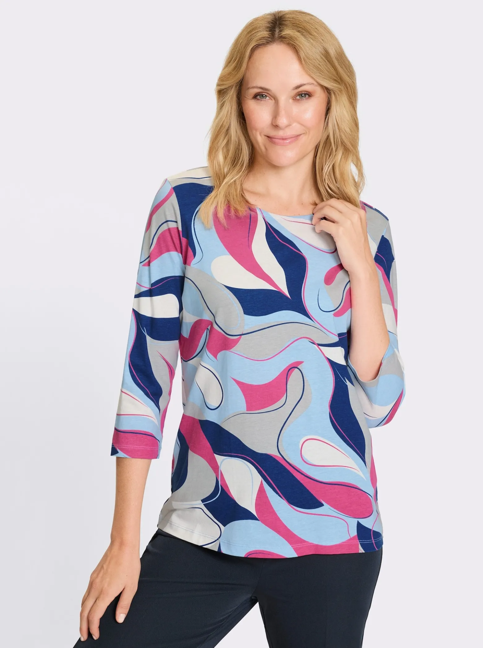 3/4-Arm-Shirt mit Grafik-Print