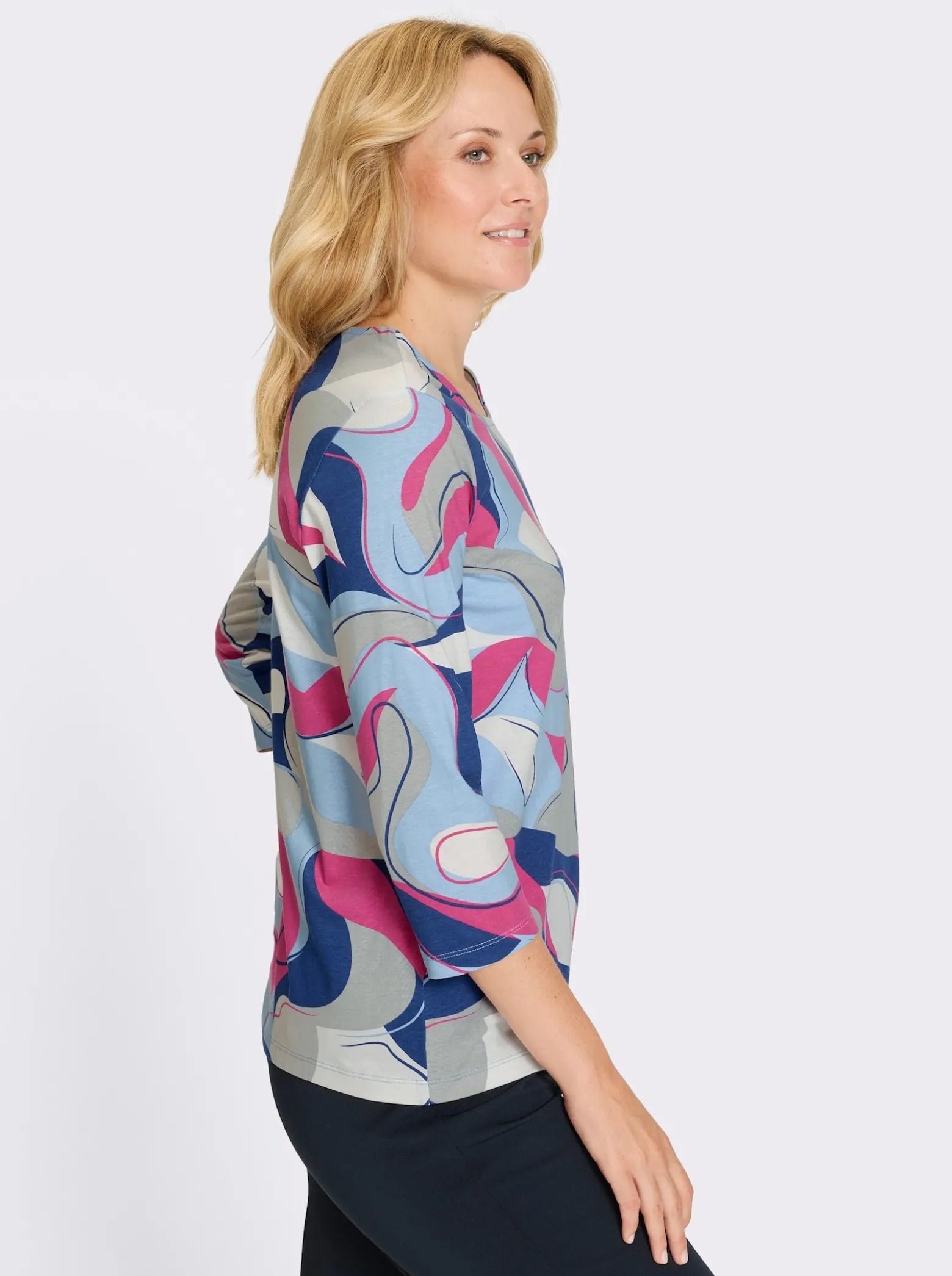 3/4-Arm-Shirt mit Grafik-Print