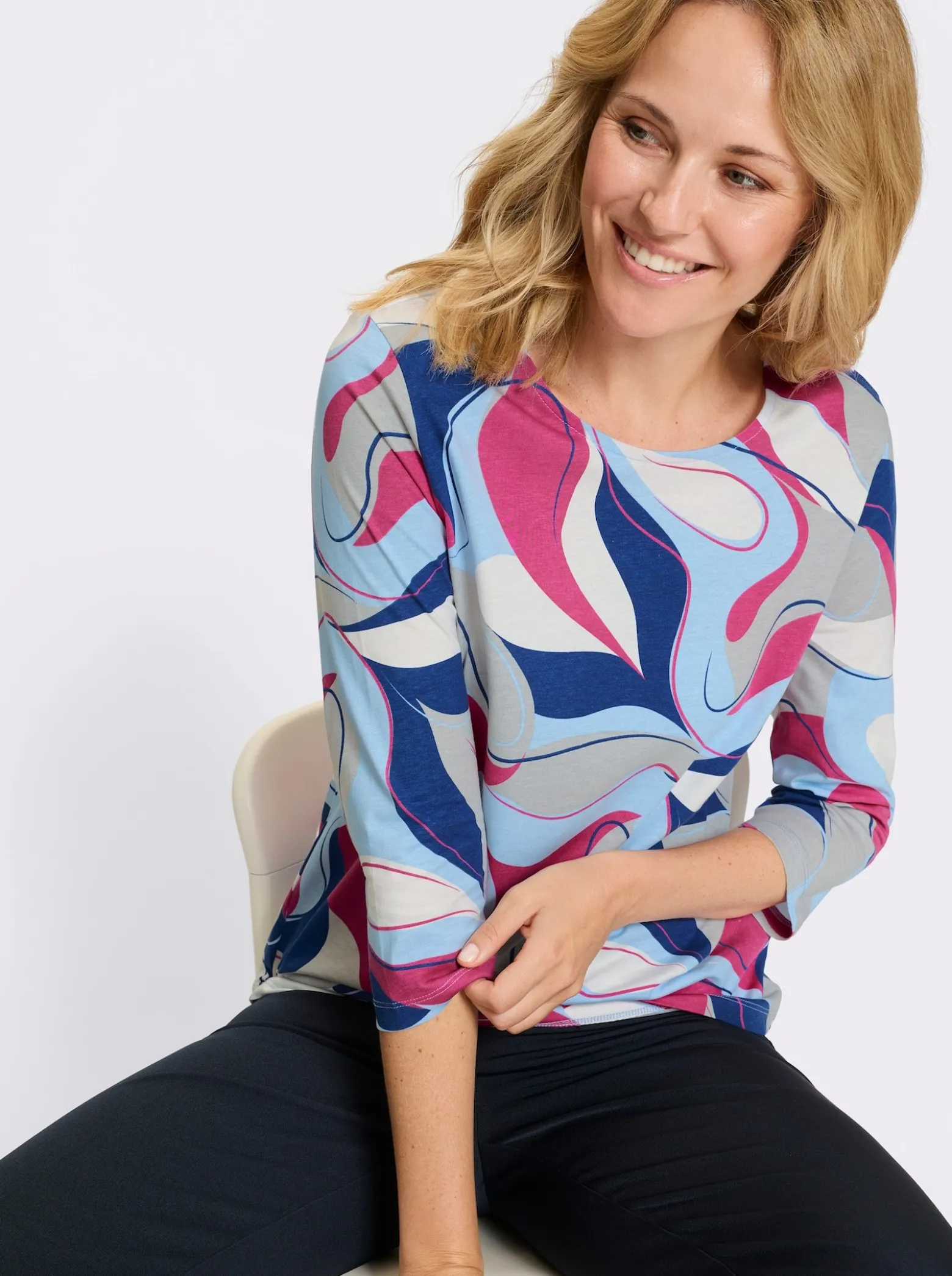 3/4-Arm-Shirt mit Grafik-Print