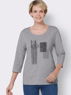 3/4-Arm-Shirt mit grafischem Druck