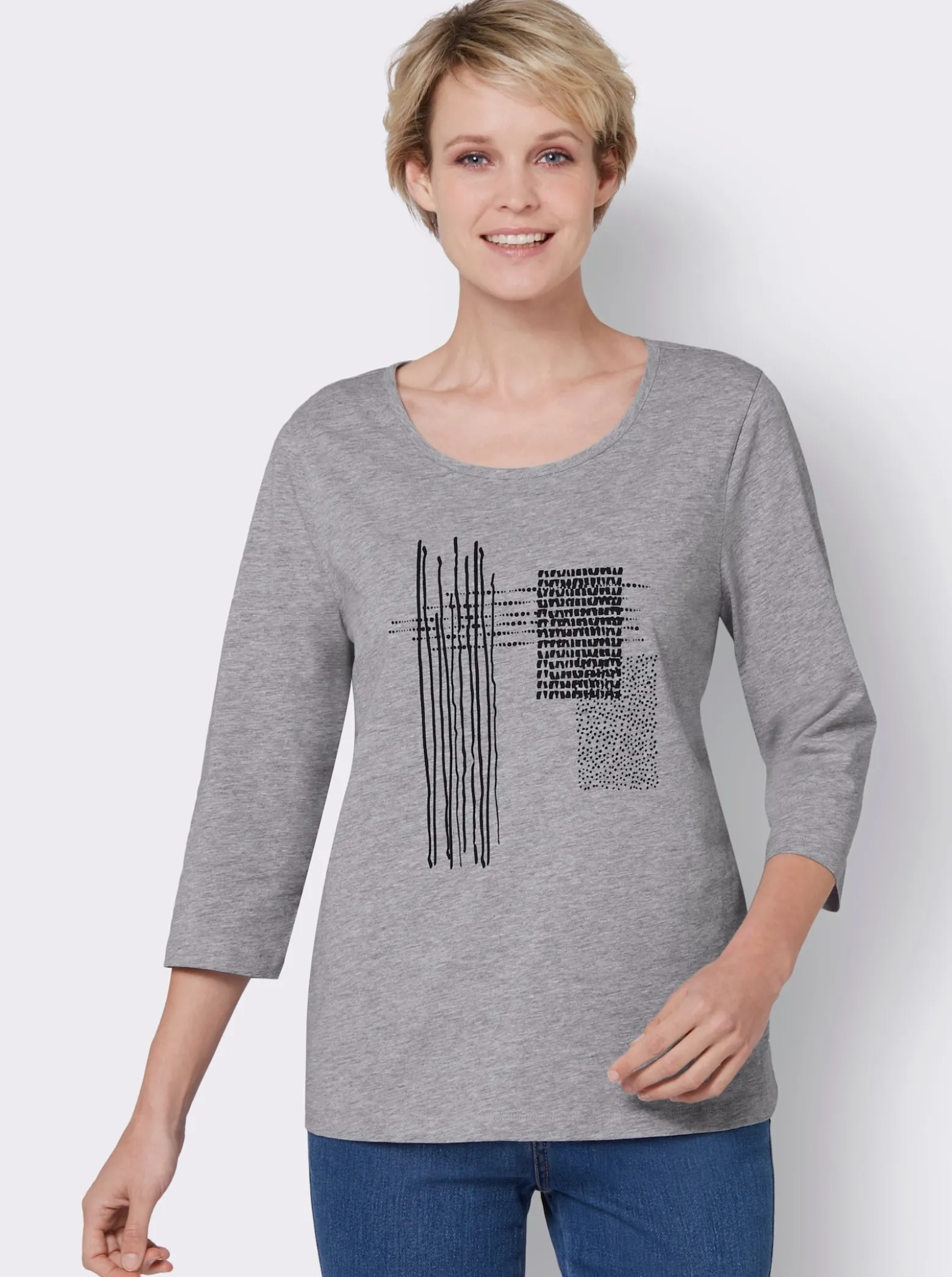 3/4-Arm-Shirt mit grafischem Druck