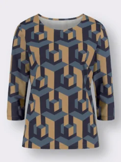 3/4-Arm-Shirt mit grafischem Print