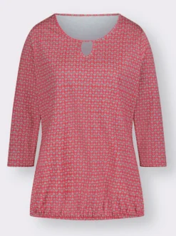 3/4-Arm-Shirt mit Gummizug am Saum