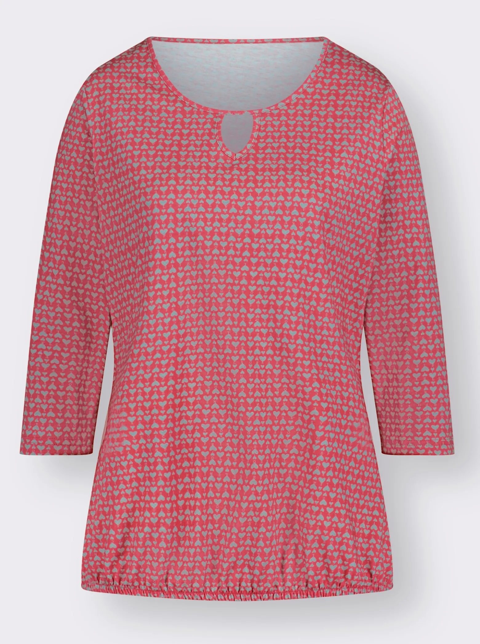 3/4-Arm-Shirt mit Gummizug am Saum