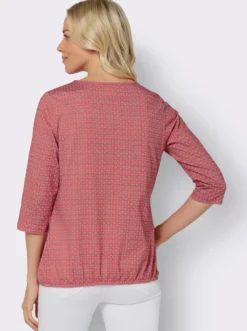 3/4-Arm-Shirt mit Gummizug am Saum