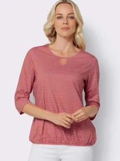 3/4-Arm-Shirt mit Gummizug am Saum