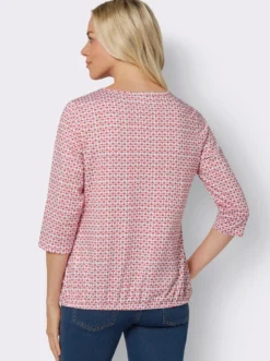 3/4-Arm-Shirt mit Gummizug am Saum
