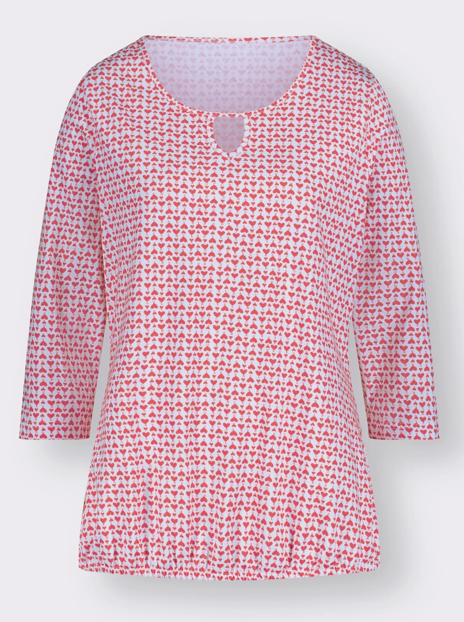 3/4-Arm-Shirt mit Gummizug am Saum