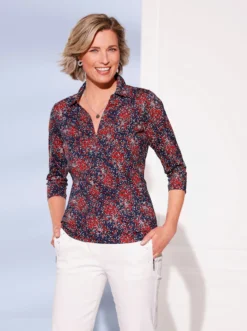 3/4-Arm-Shirt mit Hemdkragen