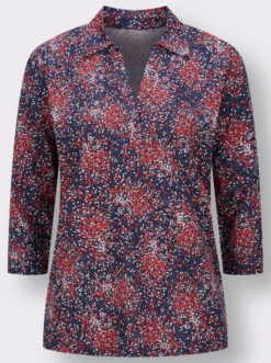 3/4-Arm-Shirt mit Hemdkragen