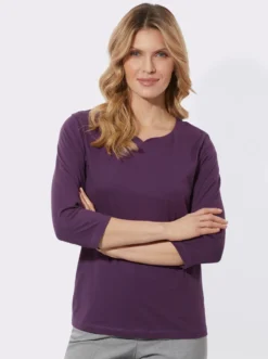 3/4-Arm-Shirt mit Herz-Ausschnitt