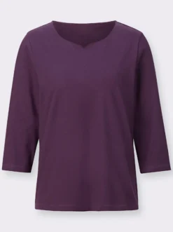 3/4-Arm-Shirt mit Herz-Ausschnitt