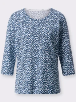 3/4-Arm-Shirt mit Herzchendruck