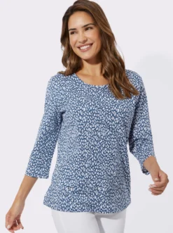 3/4-Arm-Shirt mit Herzchendruck