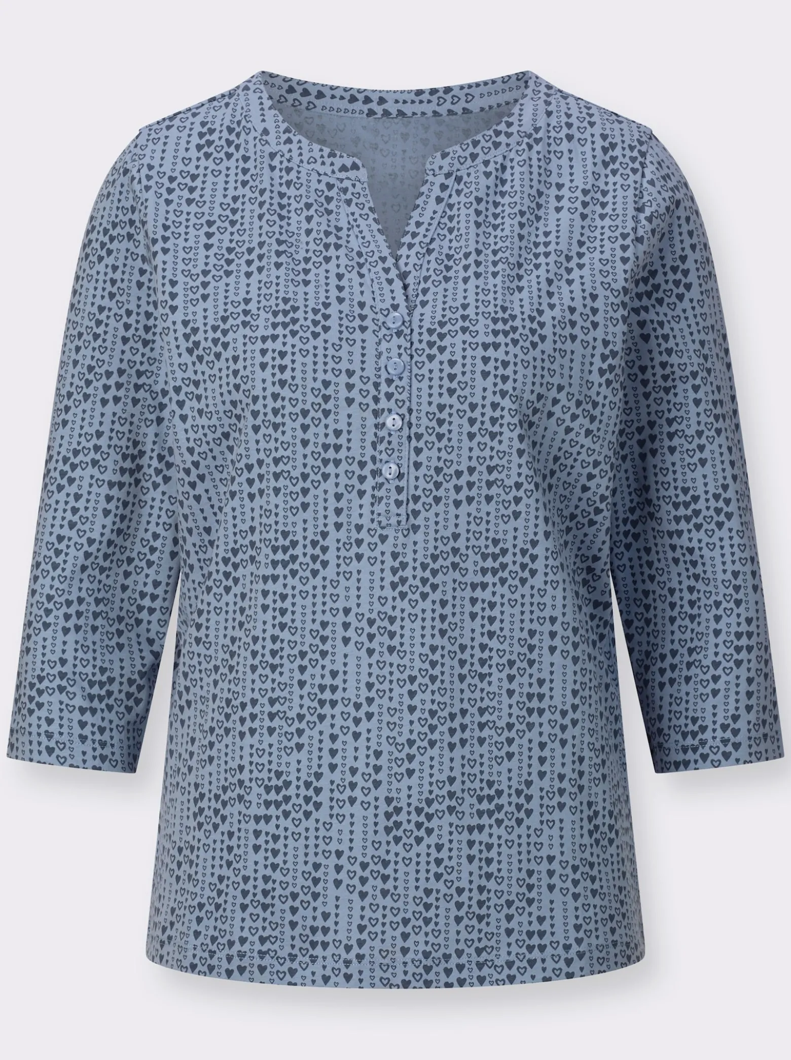 3/4-Arm-Shirt mit Herzchen-Muster