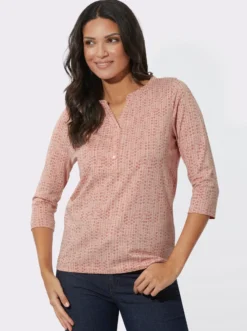3/4-Arm-Shirt mit Herzchen-Muster
