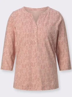 3/4-Arm-Shirt mit Herzchen-Muster