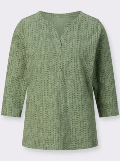 3/4-Arm-Shirt mit Herzchen-Muster
