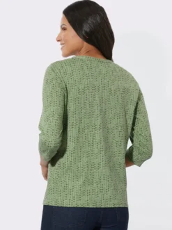 3/4-Arm-Shirt mit Herzchen-Muster