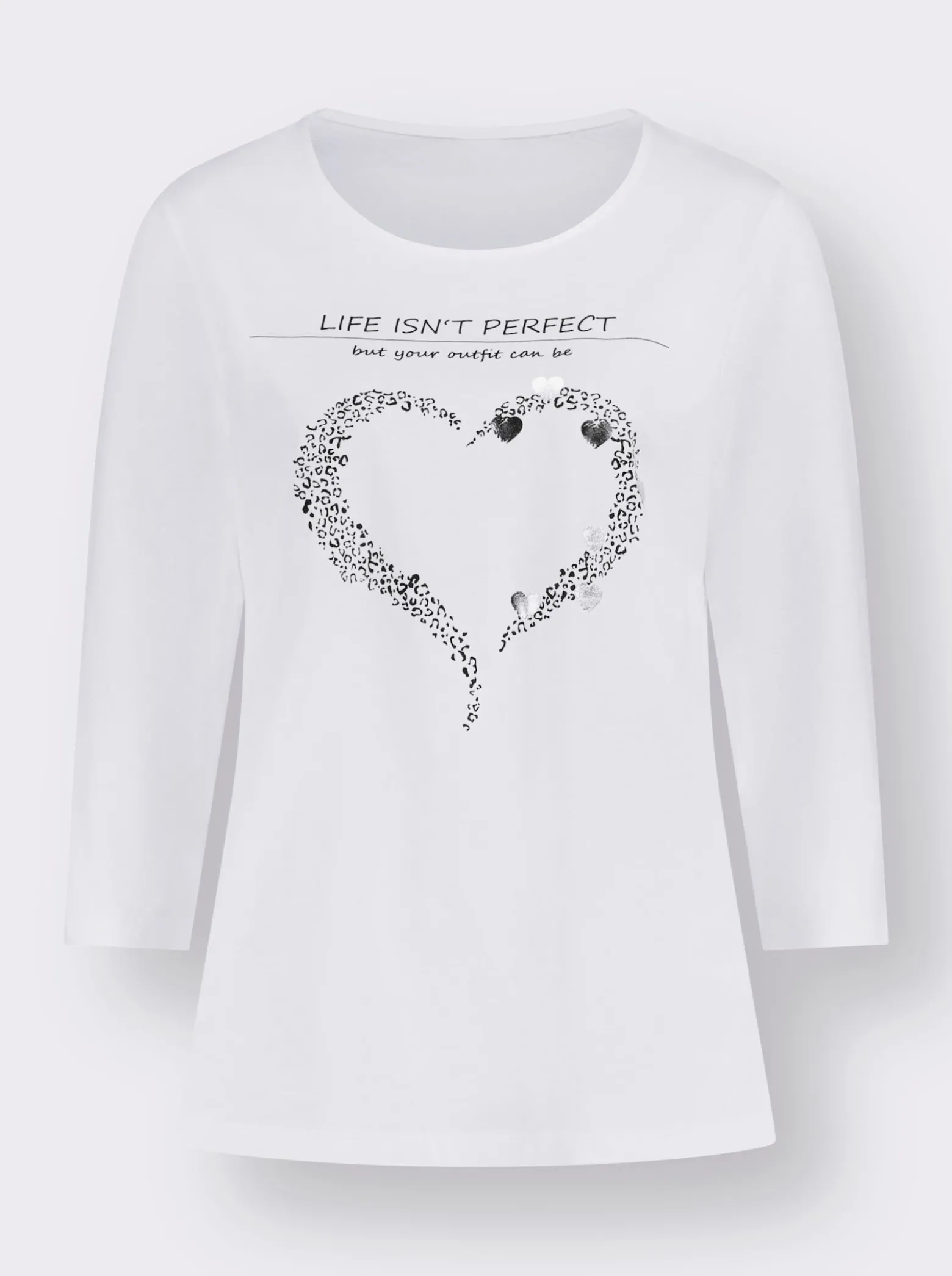 3/4-Arm-Shirt mit Herz-Motiv