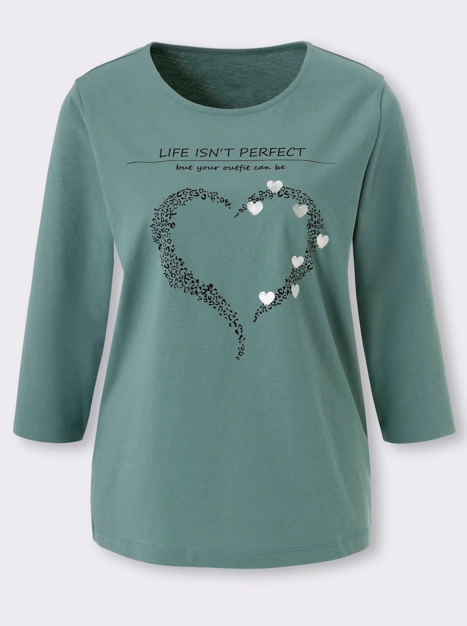 3/4-Arm-Shirt mit Herz-Motiv