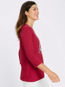 3/4-Arm-Shirt mit Hirsch-Motiv