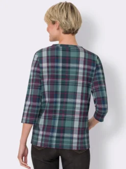 3/4-Arm-Shirt mit Karomuster