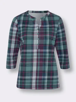 3/4-Arm-Shirt mit Karomuster